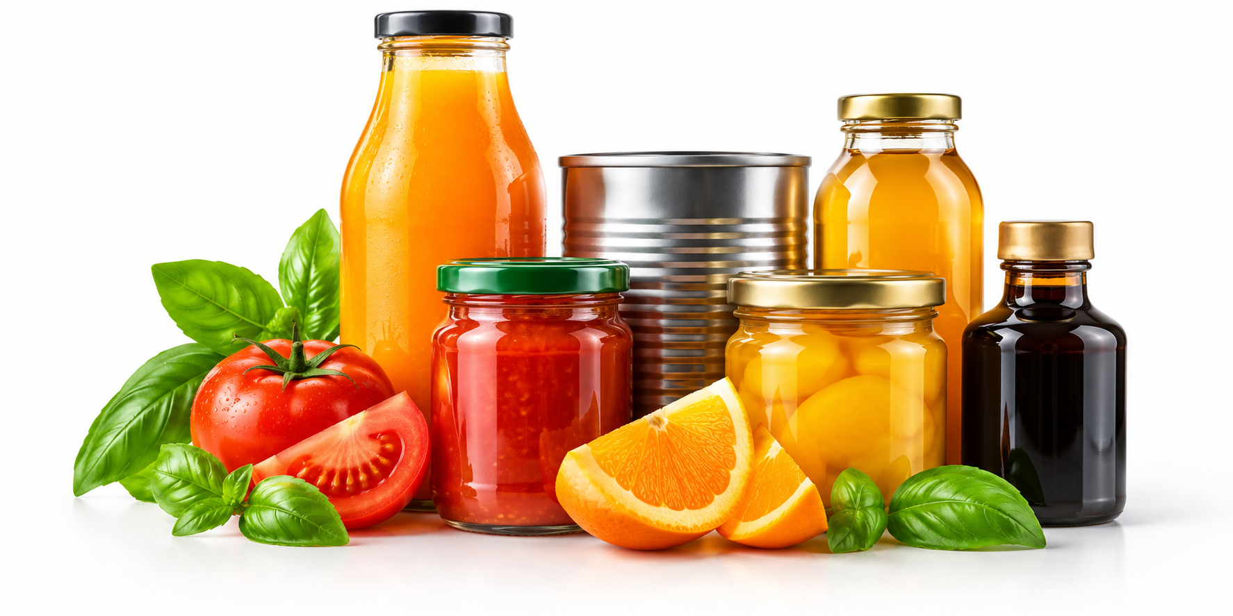 آبمیوه، قوطی و شیشه مواد غذایی